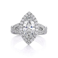 Royal Collection Platinum 2.09 CT Marquise Diamond (GIA) Halo Twist Engagement Ring