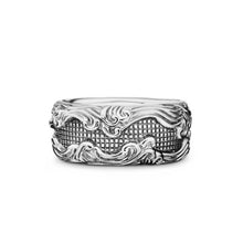 Load image into Gallery viewer, Waves Band Ring in Sterling Silver, 10mm
