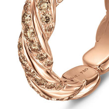 Load image into Gallery viewer, Sculpted Cable Flex Band Ring in 18K Rose Gold with Cognac Diamonds, 5mm
