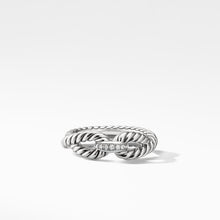 Load image into Gallery viewer, Cable Loop Band Ring in Sterling Silver with Diamonds, 7mm
