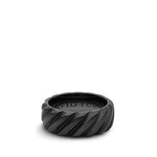 Load image into Gallery viewer, Modern Cable Band Ring in Black Titanium, 9mm
