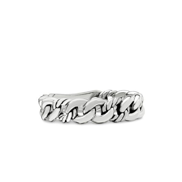Belmont Curb Link Band Ring in Sterling Silver, 5mm