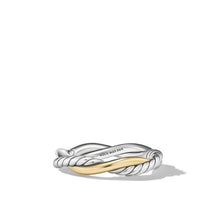 Load image into Gallery viewer, Petite Infinity Band Ring in Sterling Silver with 14K Yellow Gold, 4mm
