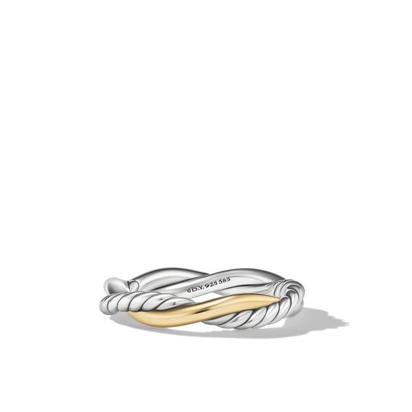 Petite Infinity Band Ring in Sterling Silver with 14K Yellow Gold, 4mm