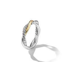 Load image into Gallery viewer, Petite Infinity Band Ring in Sterling Silver with 14K Yellow Gold, 4mm
