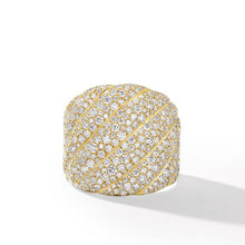 Load image into Gallery viewer, Sculpted Cable Ring in 18K Yellow Gold with Pave Diamonds
