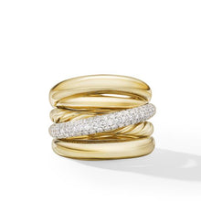 Load image into Gallery viewer, Pave Crossover Five Row Ring in 18K Yellow Gold with Diamonds
