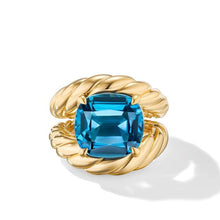 Load image into Gallery viewer, Marbella Ring in 18K Yellow Gold with Hampton Blue Topaz, 20mm
