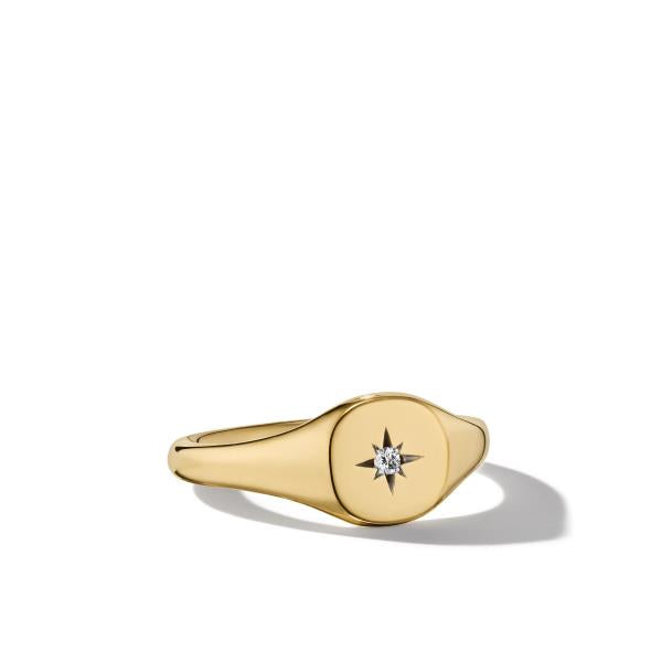Cable Collectibles Starset Pinky Ring in 18K Yellow Gold with Diamond