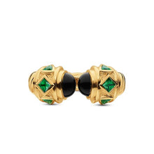 Load image into Gallery viewer, Renaissance Color Ring in 18K Yellow Gold with Black Onyx and Tsavorites, 9.9mm
