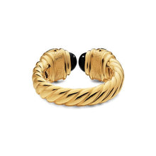 Load image into Gallery viewer, Renaissance Color Ring in 18K Yellow Gold with Black Onyx and Tsavorites, 9.9mm
