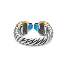 Load image into Gallery viewer, Renaissance Color Ring in Sterling Silver with 14K Yellow Gold, Hampton Blue Topaz, Iolite and Amethyst, 9.9mm
