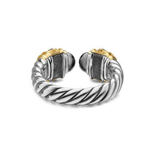 Load image into Gallery viewer, Renaissance Color Ring in Sterling Silver with 14K Yellow Gold, Hematine, Rhodolite Garnet and Iolite, 9.9mm
