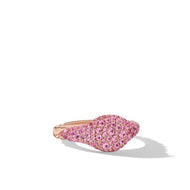 Petite Pave Pinky Ring in 18K Rose Gold with Pink Sapphires