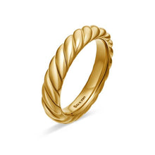Load image into Gallery viewer, Sculpted Cable Band Ring in 18K Yellow Gold, 4.6mm
