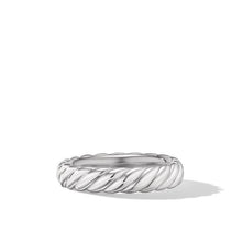 Load image into Gallery viewer, Sculpted Cable Band Ring in 18K White Gold
