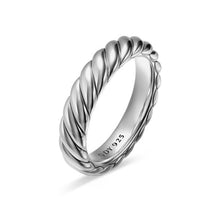 Load image into Gallery viewer, Sculpted Cable Band Ring in Sterling Silver, 4.6mm
