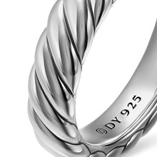 Load image into Gallery viewer, Sculpted Cable Band Ring in Sterling Silver, 4.6mm
