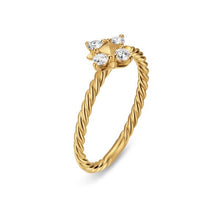 Load image into Gallery viewer, Petite Modern Renaissance Pyramid Ring in 18K Yellow Gold with Diamonds, 1.7mm
