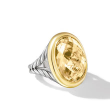 Load image into Gallery viewer, Albion Oval Ring in Sterling Silver with 18K Yellow Gold and Champagne Citrine, 21mm
