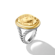 Load image into Gallery viewer, Albion Oval Ring in Sterling Silver with 18K Yellow Gold and Champagne Citrine, 21mm
