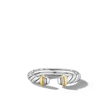 Load image into Gallery viewer, Petite Cable Ring in Sterling Silver with 14K Yellow Gold, 3.4mm
