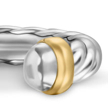 Load image into Gallery viewer, Petite Cable Ring in Sterling Silver with 14K Yellow Gold, 3.4mm
