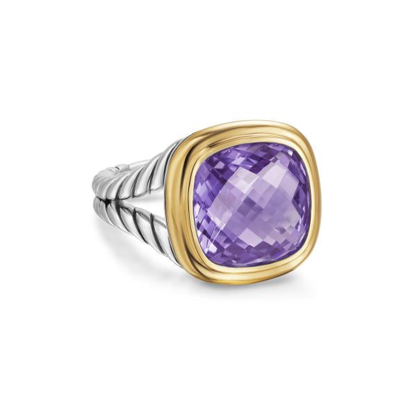 Albion Ring in Sterling Silver with 18K Yellow Gold and Amethyst, 11mm