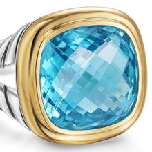Load image into Gallery viewer, Albion Ring in Sterling Silver with 18K Yellow Gold and Blue Topaz, 11mm

