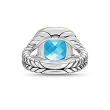 Load image into Gallery viewer, Albion Ring in Sterling Silver with 18K Yellow Gold and Blue Topaz, 11mm
