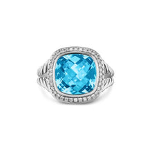 Load image into Gallery viewer, Albion  Ring in Sterling Silver with Blue Topaz and Diamonds, 11mm

