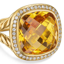 Load image into Gallery viewer, Albion Ring in 18K Yellow Gold with Citrine and Diamonds, 15mm
