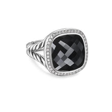 Load image into Gallery viewer, Albion Ring in Sterling Silver with Blue Topaz and Diamonds, 15mm
