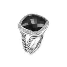 Load image into Gallery viewer, Albion Ring in Sterling Silver with Blue Topaz and Diamonds, 15mm
