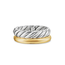 Load image into Gallery viewer, DY Mercer Two Row Ring in Sterling Silver with 18K Yellow Gold, 8mm
