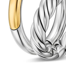 Load image into Gallery viewer, DY Mercer Two Row Ring in Sterling Silver with 18K Yellow Gold, 8mm
