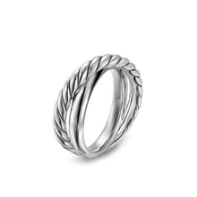 Load image into Gallery viewer, Crossover Two Row Ring in Sterling Silver, 7.4mm
