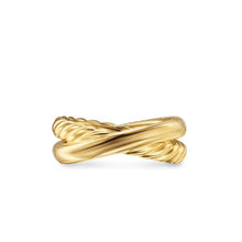 Load image into Gallery viewer, Crossover Two Row Ring in 18K Yellow Gold with Diamonds, 7.5mm
