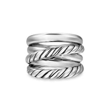 Load image into Gallery viewer, Crossover Five Row Ring in Sterling Silver, 17.5mm
