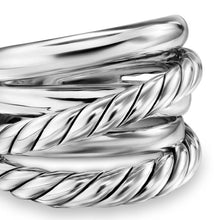 Load image into Gallery viewer, Crossover Five Row Ring in Sterling Silver, 17.5mm
