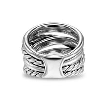 Load image into Gallery viewer, Crossover Five Row Ring in Sterling Silver, 17.5mm
