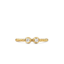 Load image into Gallery viewer, Petite Modern Renaissance Open Round Ring in 18K Yellow Gold with Diamonds, 3.9mm
