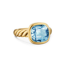 Load image into Gallery viewer, DY Mercer Stone Ring in 18K Yellow Gold with Sky Blue Topaz, 10mm
