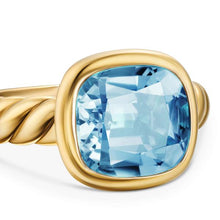 Load image into Gallery viewer, DY Mercer Stone Ring in 18K Yellow Gold with Sky Blue Topaz, 10mm
