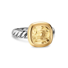 Load image into Gallery viewer, DY Mercera Color Stone Ring in Sterling Silver with 18K Yellow Gold and Champagne Citrine, 10mm

