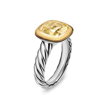 Load image into Gallery viewer, DY Mercera Color Stone Ring in Sterling Silver with 18K Yellow Gold and Champagne Citrine, 10mm
