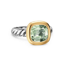 Load image into Gallery viewer, DY Mercera Color Stone Ring in Sterling Silver with 18K Yellow Gold and Prasiolite, 10mm
