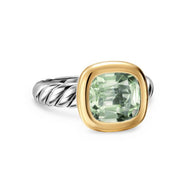 DY Mercera Color Stone Ring in Sterling Silver with 18K Yellow Gold and Prasiolite, 10mm