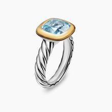 Load image into Gallery viewer, DY Mercera Color Stone Ring in Sterling Silver with 18K Yellow Gold and Sky Blue Topaz, 10mm
