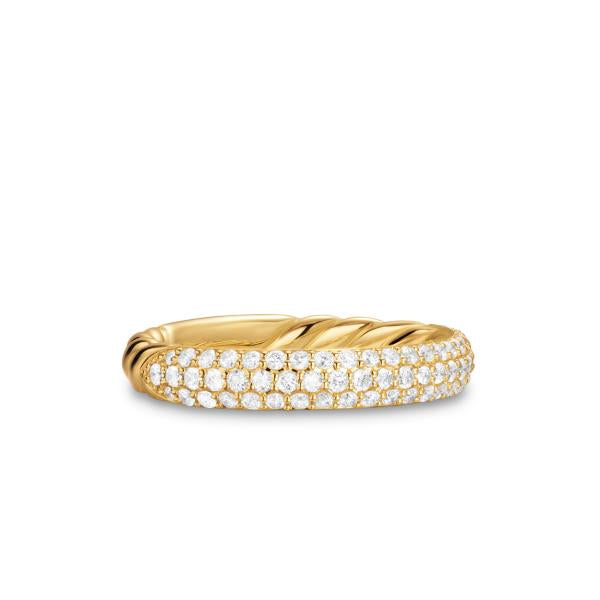 DY Mercer Pave Band Ring in 18K Yellow Gold with Diamonds, 3.7mm